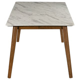 Dining Table - Everett Faux Marble Top Dining Table Natural Walnut and White