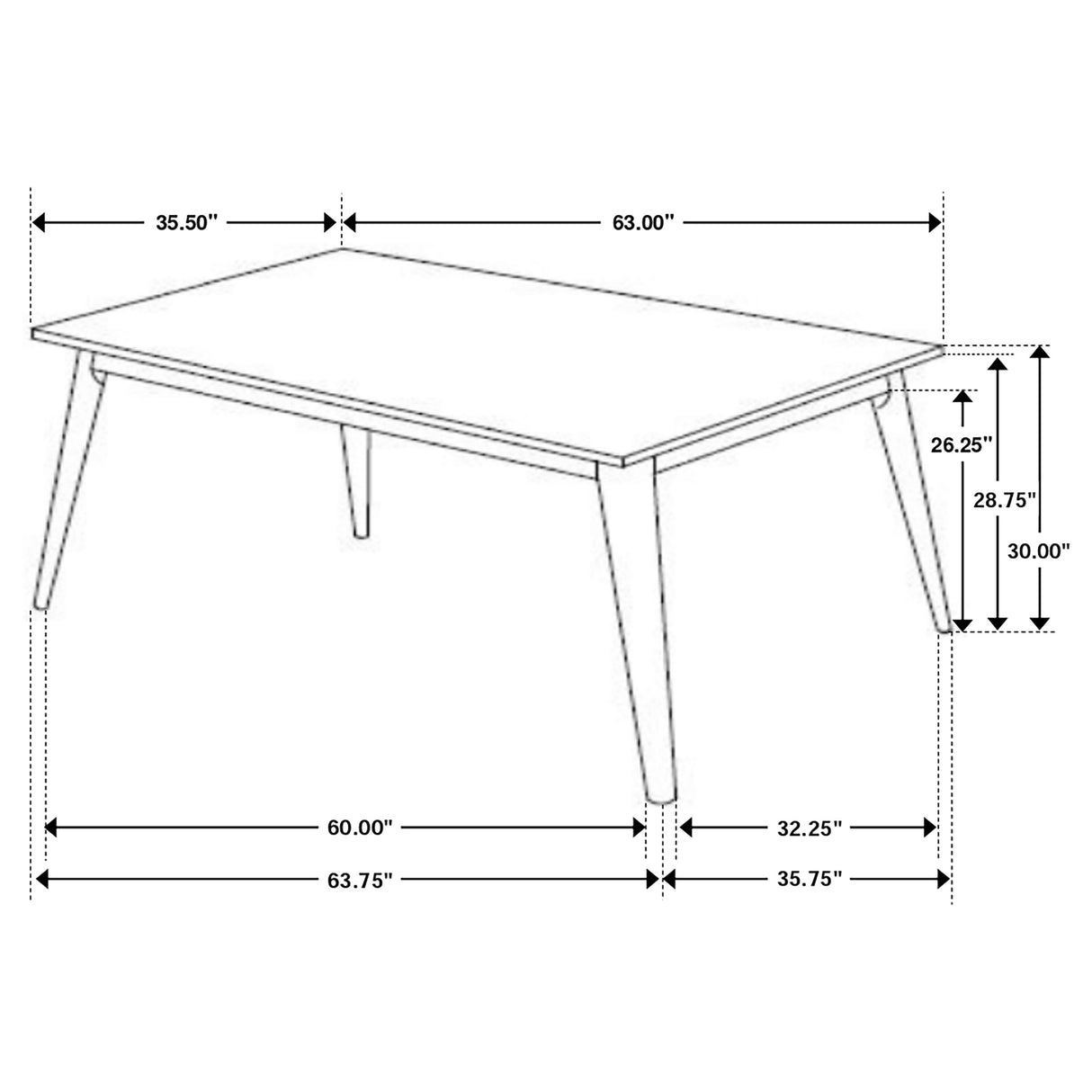 Dining Table - Everett Faux Marble Top Dining Table Natural Walnut and White