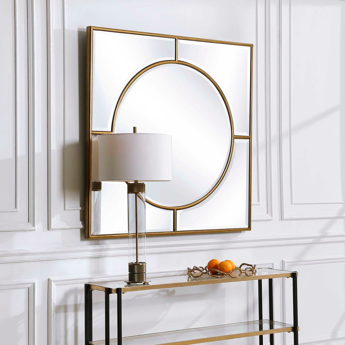 Stanford Square Mirror - Gold by Uttermost - View 3