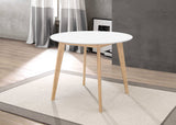 Round Dining Table - Breckenridge Round Dining Table Matte White and Natural Oak