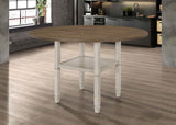 Counter Height Dining Table - Sarasota Counter Height Table with Shelf Storage Nutmeg and Rustic Cream