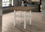 Counter Height Dining Table - Sarasota Counter Height Table with Shelf Storage Nutmeg and Rustic Cream