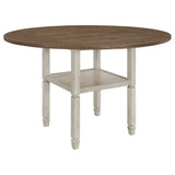 Counter Height Dining Table - Sarasota Counter Height Table with Shelf Storage Nutmeg and Rustic Cream