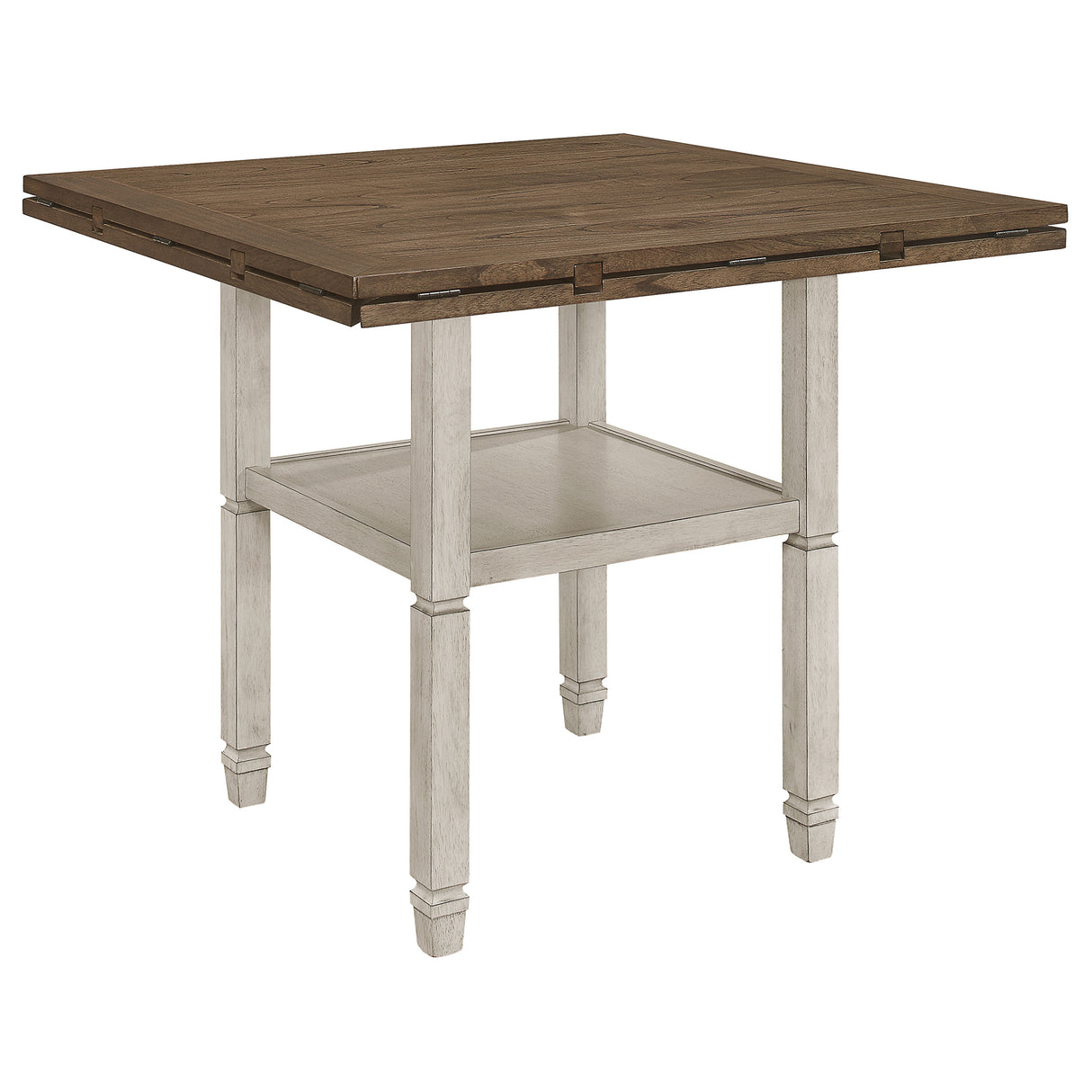 Counter Height Dining Table - Sarasota Counter Height Table with Shelf Storage Nutmeg and Rustic Cream