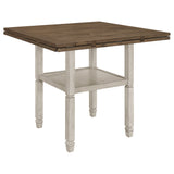 Counter Height Dining Table - Sarasota Counter Height Table with Shelf Storage Nutmeg and Rustic Cream