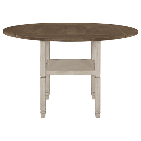 Counter Height Dining Table - Sarasota Counter Height Table with Shelf Storage Nutmeg and Rustic Cream