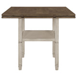 Counter Height Dining Table - Sarasota Counter Height Table with Shelf Storage Nutmeg and Rustic Cream