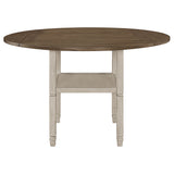 Counter Height Dining Table - Sarasota Counter Height Table with Shelf Storage Nutmeg and Rustic Cream