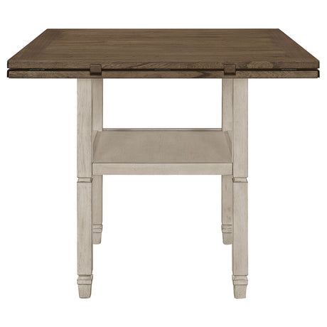 Counter Height Dining Table - Sarasota Counter Height Table with Shelf Storage Nutmeg and Rustic Cream