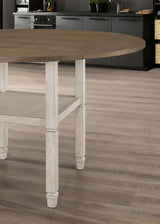 Counter Height Dining Table - Sarasota Counter Height Table with Shelf Storage Nutmeg and Rustic Cream