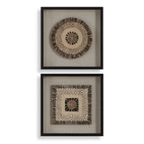 Intertwine Knit Paper Shadow Box (Set of 2) - Light Brown by Uttermost - View 1