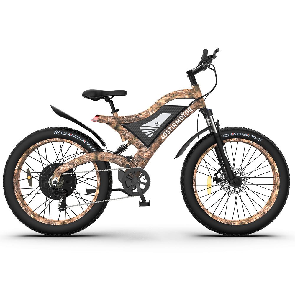 AOSTIRMOTOR S18 - 1500W 26" 1500W Electric Bike Fat Tire 48V 15AH Removable Lithium Battery Mountain Bicycle Shimanos Bicycle Full Suspension MTB Bikes for Adults - S18 - 1500W - Home Elegance USA - 14