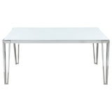 Dining Table - Pauline Rectangular Dining Table with Metal Leg White and Chrome