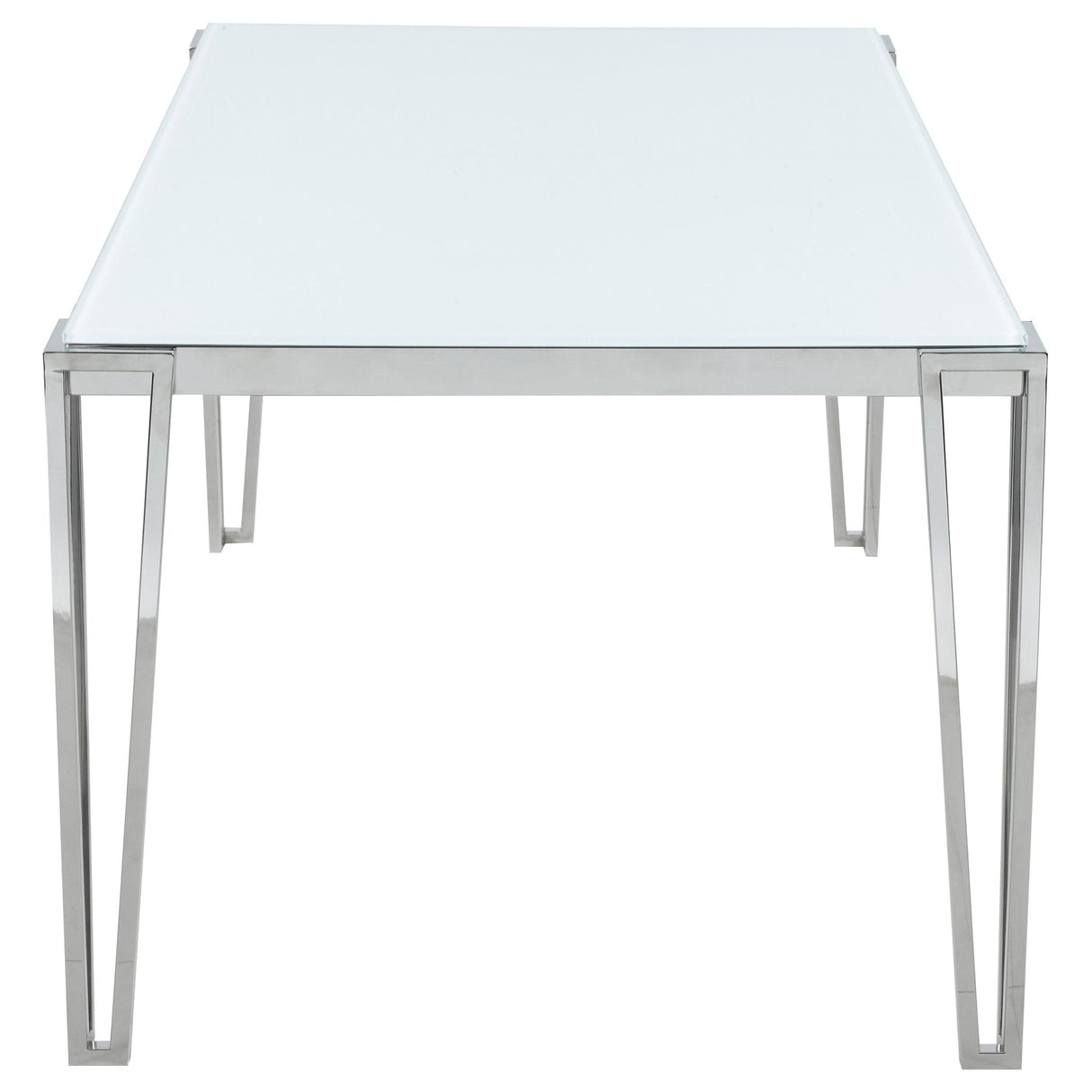 Dining Table - Pauline Rectangular Dining Table with Metal Leg White and Chrome