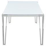 Dining Table - Pauline Rectangular Dining Table with Metal Leg White and Chrome