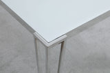 Dining Table - Pauline Rectangular Dining Table with Metal Leg White and Chrome