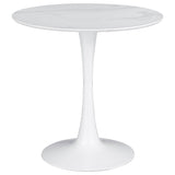 Arkell 30 - inch Round Pedestal Dining Table White | Coaster - 193041 - Home Elegance USA - 1