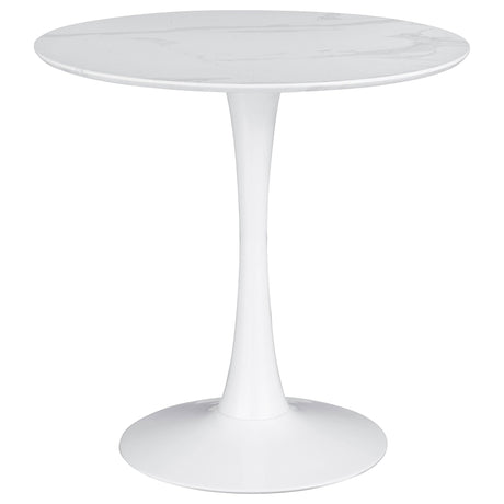 Arkell 30 - inch Round Pedestal Dining Table White | Coaster - 193041 - Home Elegance USA - 1