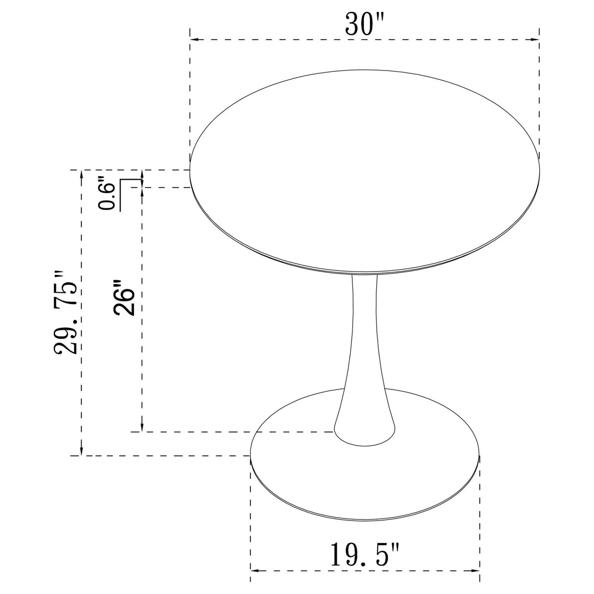 Arkell 30 - inch Round Pedestal Dining Table White | Coaster - 193041 - Home Elegance USA - 4