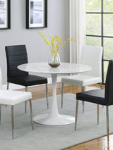 Arkell 40 - inch Round Pedestal Dining Table White | Coaster | Home Elegance USA