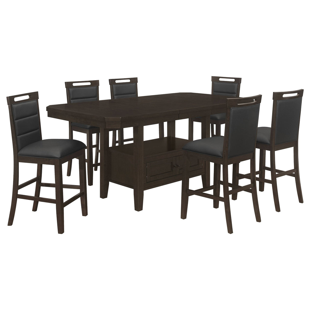 Prentiss 5 - piece Rectangular Counter Height Dining Set with Butterfly Leaf Cappuccino | Coaster | Home Elegance USA