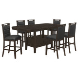 Prentiss 5 - piece Rectangular Counter Height Dining Set with Butterfly Leaf Cappuccino | Coaster | Home Elegance USA