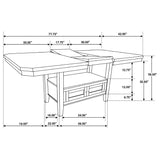 Prentiss 5 - piece Rectangular Counter Height Dining Set with Butterfly Leaf Cappuccino | Coaster | Home Elegance USA