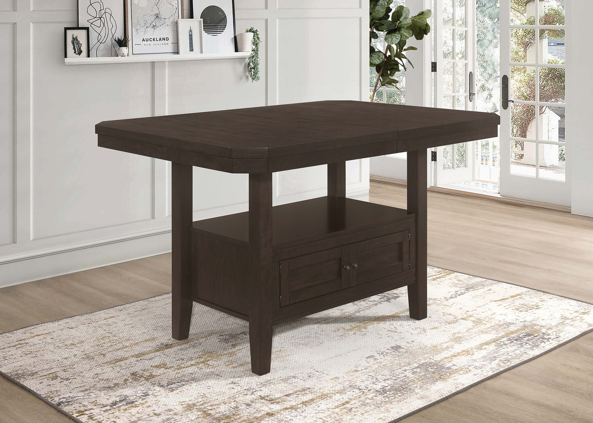 Counter Height Dining Table - Prentiss Rectangular Counter Height Table with Butterfly Leaf Cappuccino