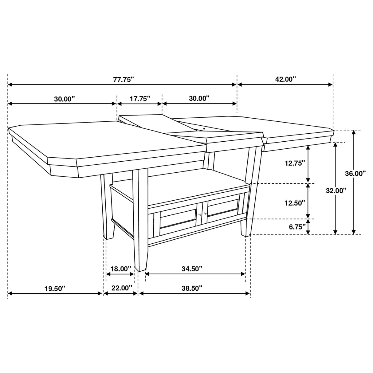 Counter Height Dining Table - Prentiss Rectangular Counter Height Table with Butterfly Leaf Cappuccino