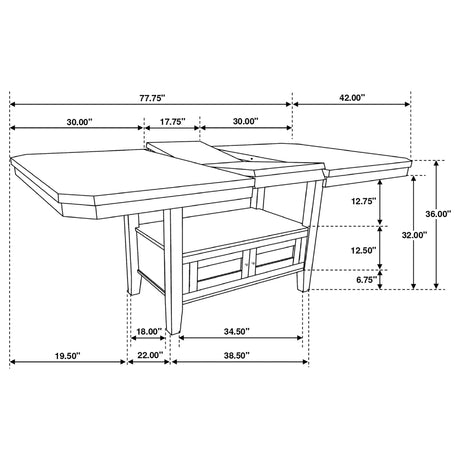 Counter Height Dining Table - Prentiss Rectangular Counter Height Table with Butterfly Leaf Cappuccino