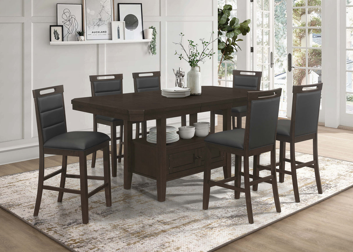 Counter Height Dining Table - Prentiss Rectangular Counter Height Table with Butterfly Leaf Cappuccino