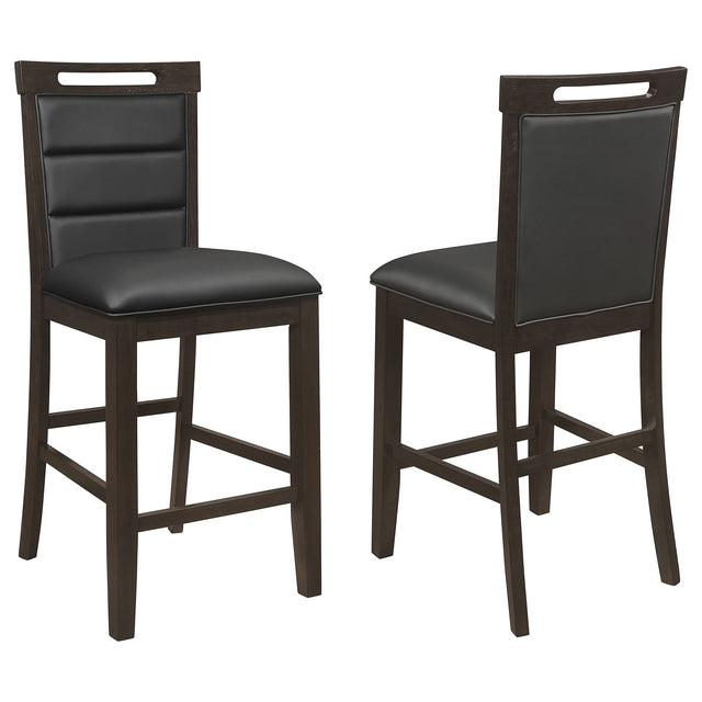 Counter Stool - Prentiss Upholstered Counter Height Chair (Set of 2) Black and Cappuccino