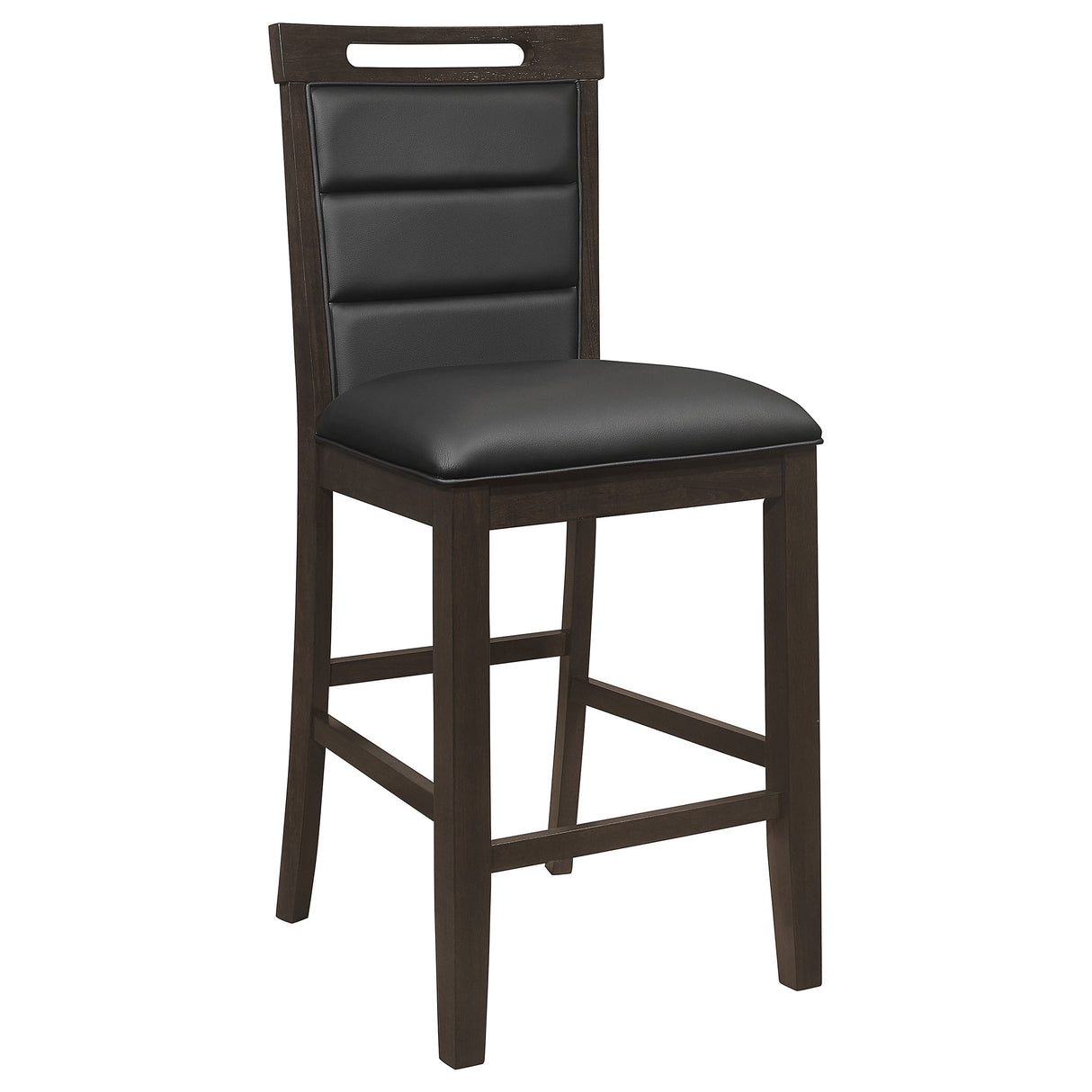 Counter Stool - Prentiss Upholstered Counter Height Chair (Set of 2) Black and Cappuccino