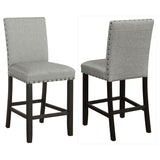 Counter Stool - Kentfield Solid Back Upholstered Counter Height Stools Grey and Antique Noir (Set of 2)