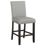 Counter Stool - Kentfield Solid Back Upholstered Counter Height Stools Grey and Antique Noir (Set of 2)