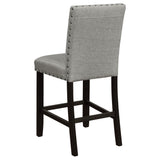 Counter Stool - Kentfield Solid Back Upholstered Counter Height Stools Grey and Antique Noir (Set of 2)