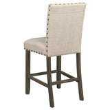 Counter Stool - Ralland Upholstered Counter Height Stools with Nailhead Trim Beige (Set of 2)