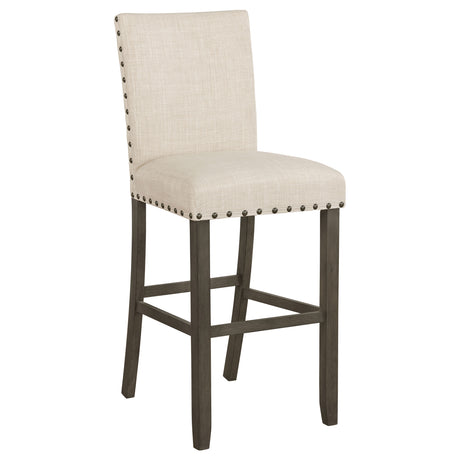 Bar Stool - Ralland Upholstered Bar Stools with Nailhead Trim Beige (Set of 2)