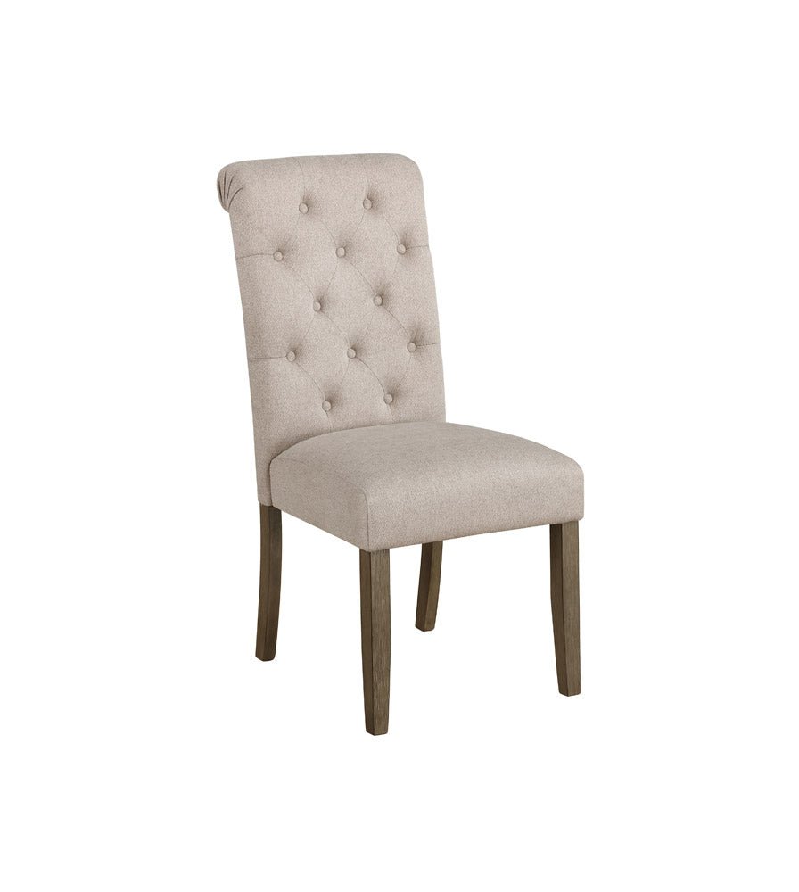 Balboa Tufted Back Side Chairs Rustic Brown and Beige (Set of 2) | Coaster | Home Elegance USA