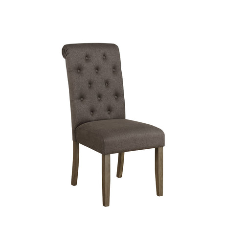 Balboa Tufted Back Side Chairs Rustic Brown and Grey (Set of 2) | Coaster | Home Elegance USA