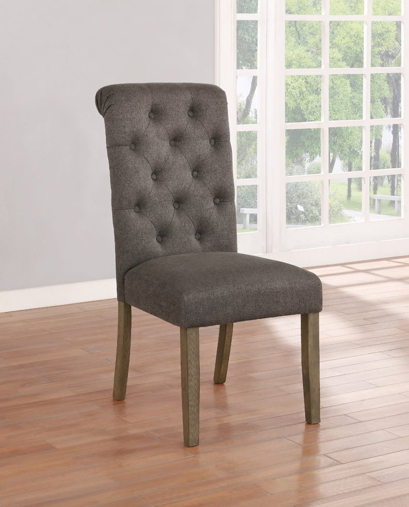 Balboa Tufted Back Side Chairs Rustic Brown and Grey (Set of 2) | Coaster | Home Elegance USA