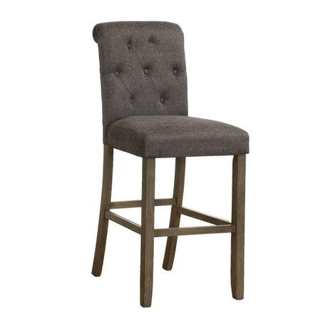 Balboa Tufted Back Bar Stools Grey and Rustic Brown (Set of 2) | Coaster - 193179 - Home Elegance USA - 1