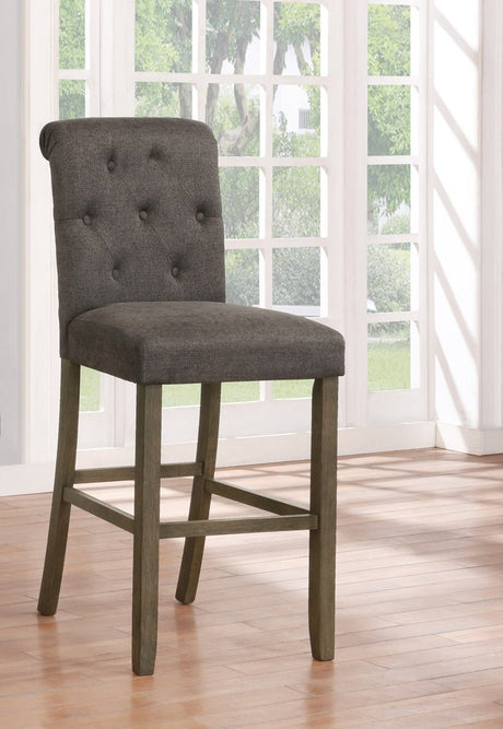 Balboa Tufted Back Bar Stools Grey and Rustic Brown (Set of 2) | Coaster - 193179 - Home Elegance USA - 2