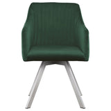 Arika Channeled Back Swivel Dining Chair Green | Coaster | Home Elegance USA