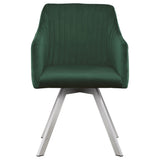 Swivel Arm Chair - Arika Channeled Back Swivel Dining Chair Green