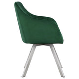 Swivel Arm Chair - Arika Channeled Back Swivel Dining Chair Green