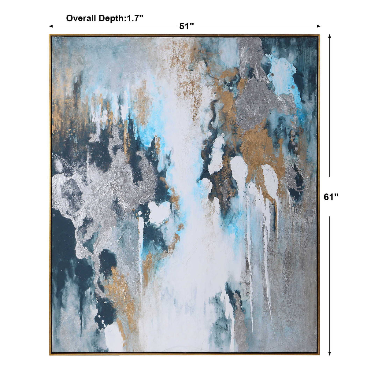 Stormy Seas Seas Hand Painted Canvas - Blue by Uttermost - View 9