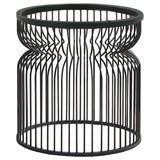 Granvia Round Metal Dining Table Base Gunmetal - Home Elegance USA