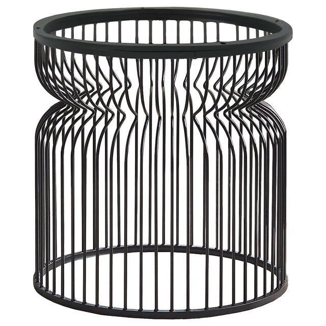 Granvia Round Metal Dining Table Base Gunmetal - Home Elegance USA