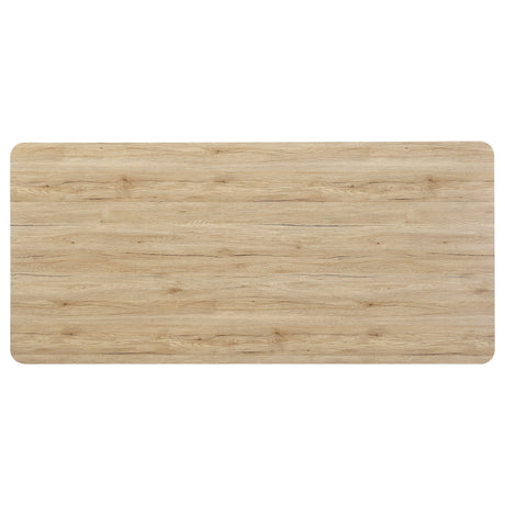 Dining Table - Altus Swirl Base Dining Table Natural Oak and Gunmetal | Coaster | Home Elegance USA